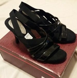 Black strappy heels